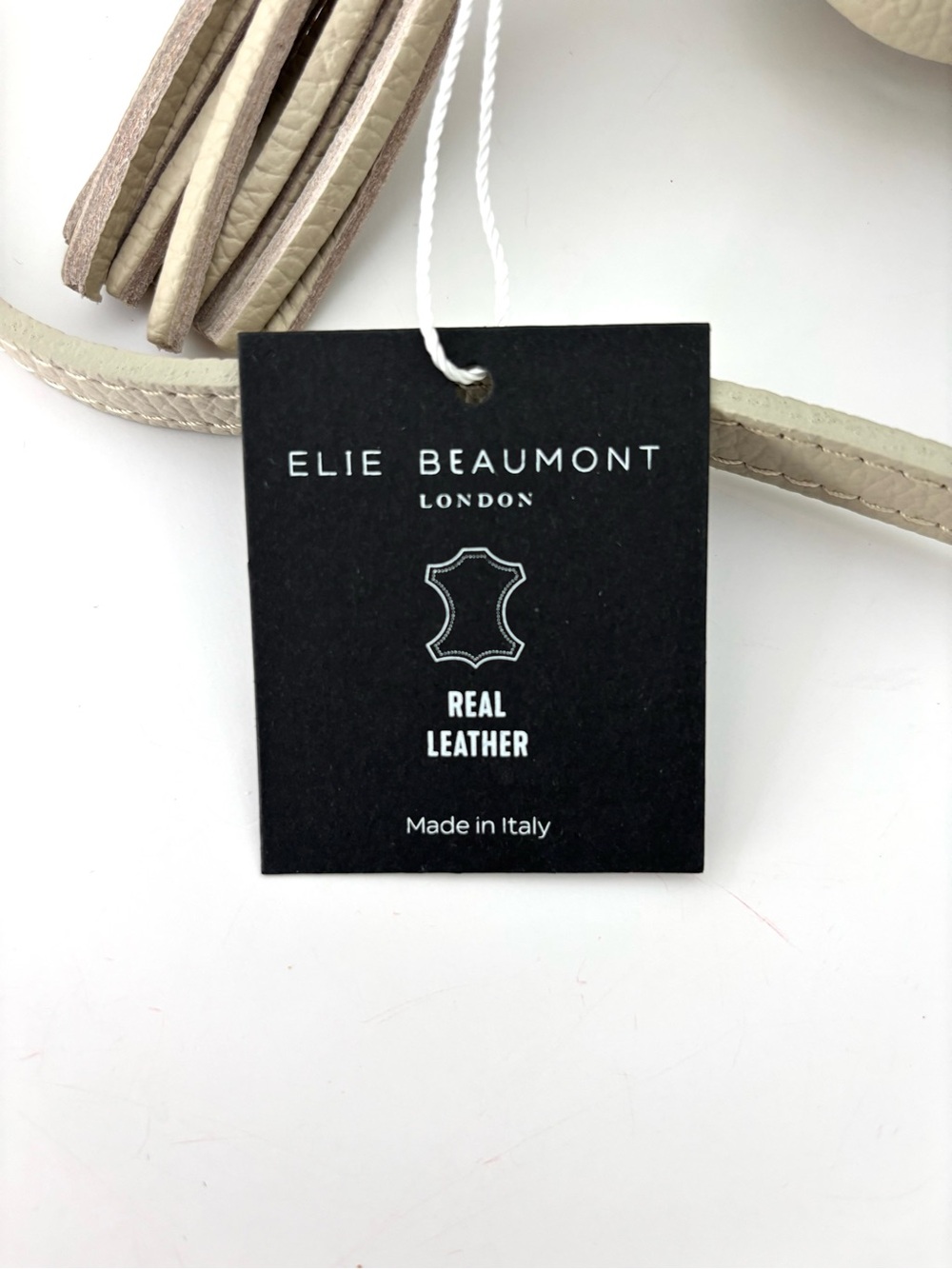 Elie Beaumont London Camera Style Crossbody Bag NWT Warm Gray Italian Leather - Picture 10 of 10